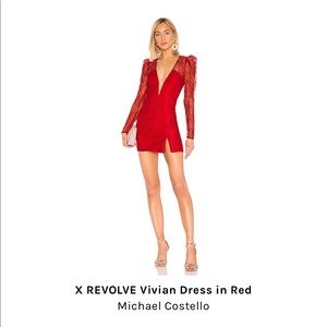 Michael Costello X Revolve Vivian Dress in Red